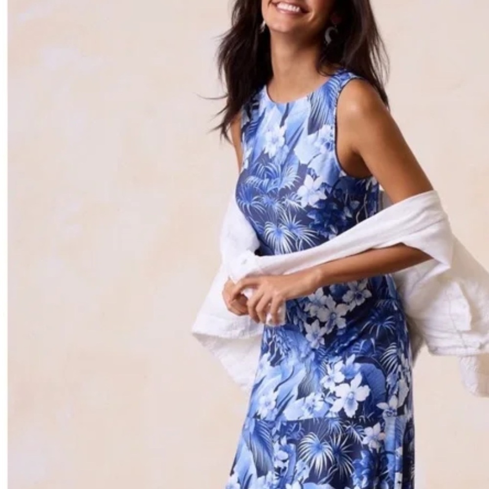 Tommy Bahama Blue Floral Midi Dress